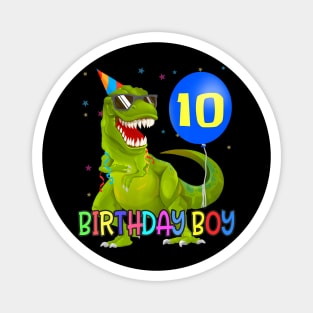 10 Years T-Rex Dino Boy 10Th Birthday Party Magnet